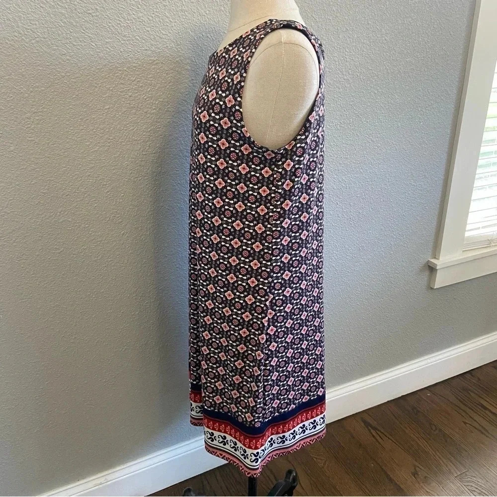 Magnolia Grace‎ Dress Gray Pink Floral Sleeveless Size Medium - Picture 3 of 5